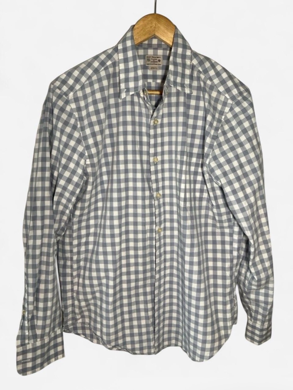 J. Crew Light Blue & White Gingham Dress Shirt